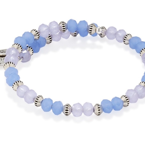 Alex and Ani Vintage 66 Road to Romance Periwinkle Sentiment Wrap Bracelet - Picture 1 of 2